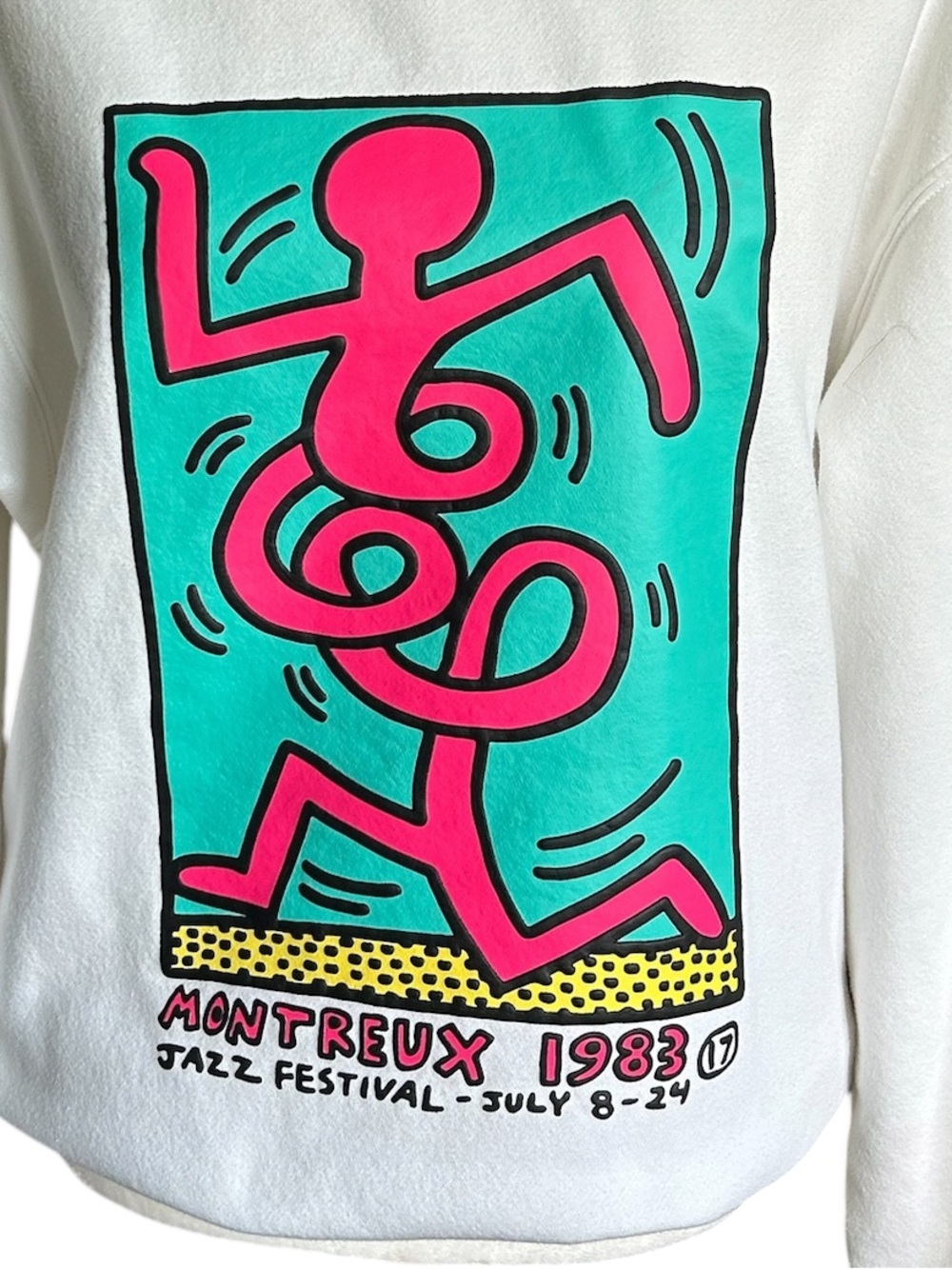 H&M Crewneck Sweatshirt with Pink & Teal Graphic "Montreux Jazz Festival 1983" M - Picture 6 of 14
